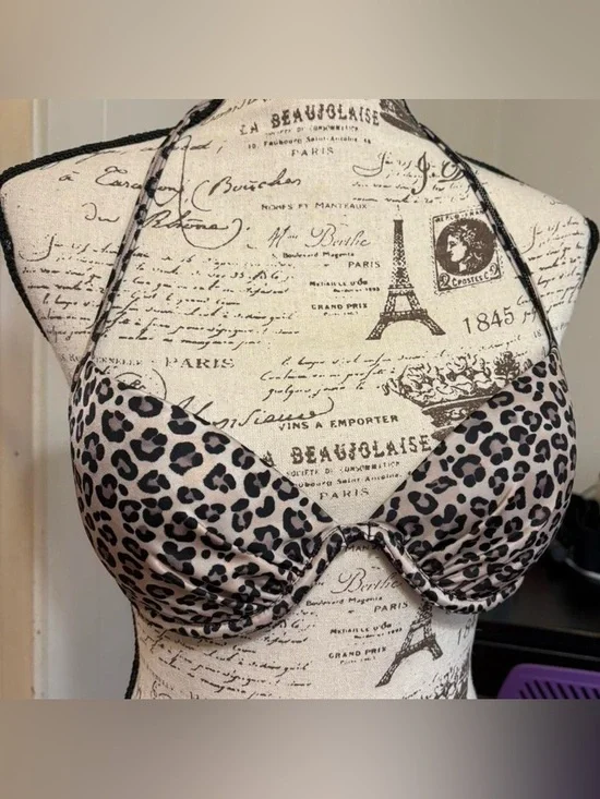 Cheetah Print Padded Plunge Bikini Top by H&M - Picture 1 of 4